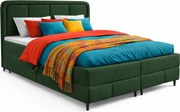 Zielone łóżko dwuosobowe z zagłówkiem - 5 rozmiarów S2-E03