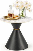 Ława kawowa w stylu glamour biały marmur + czarny G1-W55