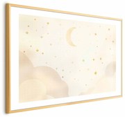 Plakat Rozgwieżdżona noc 90x60 cm z ramą złotą z marginesem ARTGEIST B