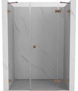 Mexen Lunar drzwi prysznicowe uchylne prawe 120 cm, transparent, miedź szczotkowana - 834S-120-050-65-00-P