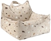 Jasnobrązowy dziecięcy worek do siedzenia z materiału bouclé/z tkaniny szenilowej Terrazzo Chair – Wigiwama