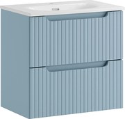 Niebieska szafka łazienkowa z umywalką - Arvessi 7X