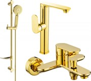 Mexen Milo DF40 zestaw wannowy, złoty - 713153DF40-50