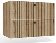 Wisząca szafka 80 cm ryflowana dąb evoke M6-R13