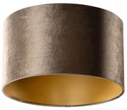 Abażur welurowy brązowy ze złotym wnętrzem 35/35/20