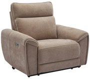 Fotel z elektryczną funkcją relax i tapicerką taupe - DJARALO