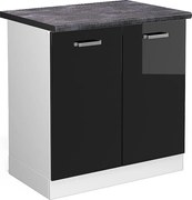 Szafka pod zlew czarny wysoki połysk 80x60x81.6 r-line