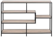 Czarno-naturalny regał w dekorze dębu 114x78 cm Seaford – Actona