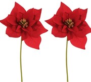 Zestaw poinsecji kwiat na łodydze, 2 szt., czerwony, 32 cm