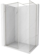Mexen Kioto-F ścianka prysznicowa Walk-in z ramką 90 x 70 cm, transparent 8 mm, nikiel szczotkowany - 800-090-202-04-97-070