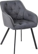 Elsa - Krzesło materiałowe ciemnoszare 2 szt.