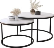 Zestaw białych okrągłych stolików kawowych Z1-S89
