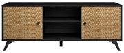 Czarna szafka pod TV w dekorze drewna egzotycznego 136x53 cm Hanoi – Marckeric