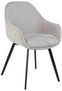 Krzesło tapicerowane VINTO BREGO szare na czarnym stelażu SIGNAL