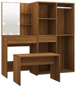 Zestaw z toaletką i oświetleniem LED brązowy dąb H5-L03