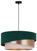 Duolla - Żyrandol na lince KOBO 1xE27/15W/230V śr. 45 cm zielony/rosegold/kremowy