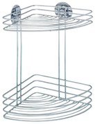 WENKO 18914100 - Półka narożna TURBO-LOC okrągła ze stali 26,5x33 cm, chrom połysk