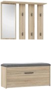 Wieszak ścienny z szafką na buty do przedpokoju dąb sonoma A6-T00