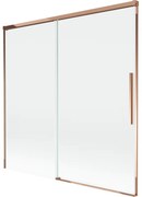 Mexen Rox parawan nawannowy 2-skrzydłowy rozsuwany 160 x 150 cm, transparent, różowe złoto - 8C9-160-001-60-00