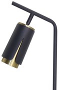 FLOWER BLACK GOLD LAMPKA GABINETOWA 1xGU10, czarna, złota, na stolik, na biurko