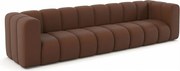 Sofa czteroosobowa, kanapa Grand, tkanina welurowa Salvador, Ciemnobrązowy