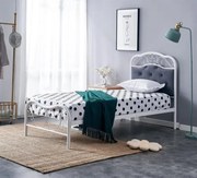 Łóżko metalowe FABRIZIA 90x200 białe HALMAR