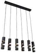 Moderne hanglamp zwart 6-lichts - Stream Nowoczesny Oswietlenie wewnetrzne