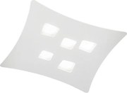 Nowoczesna lampa sufitowa Isotta GX53 biała, 5 punktów świetlnych, gięta metalowa konstrukcja 50x55 cm, geometryczny design, IP20, max 5x8 W