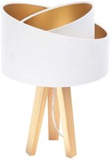 Biała welurowa lampka nocna na trójnogu - XL A354 R1-H03