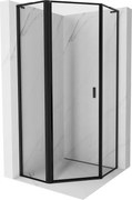 Mexen Mist L kabina prysznicowa pięciokątna uchylna lewa 80 x 80 cm, czarna ramka, czarna - 8A8L-080-080-70-70-L