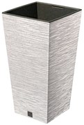 Donica ogrodowa kwadratowa Furu Square Eco Wood 75 cm biały PROSPERPLAST