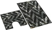 Bellatex Zestaw dywaników łazienkowych Mramor czarny 3D, 60 x 100 cm, 60 x 50 cm