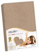 Prześcieradło frotte Kamilka kawowy, 120 x 200 cm