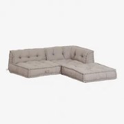 3-częściowa Modułowa Sofa Narożna Z Bawełny Dhel Jasnoszary Taupe - Sklum