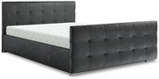 Ciemnoszare welurowe łóżko z pojemnikiem 5 rozmiarów B5-F51