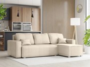 Rozkładana narożna sofa SMART COSARO kremowa, dwustronna + 2 poduszki GRATIS