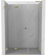 Mexen Lunar-F L drzwi prysznicowe składane lewe 110 cm, transparent, złote - 836SL-110-050-50-00-L