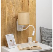 Brilagi - LED Kinkiet NUBILA 1xE27/25W/230V +LED/3W biały/jasnobrązowy