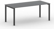 Stół konferencyjny do biura SQUARE, 180x80 cm, czarna podstawa, grafit