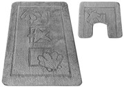 Komplet szarych chodniczków łazienkowych R3-D61