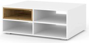 Biały stolik kawowy z półkami P4-Z64