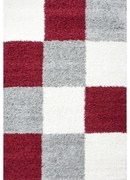 Dywan shaggy Life czerwony, szary, kremowy 60 cm x 110 cm