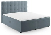Jasnoniebieskie łóżko boxspring ze schowkiem 180x200 cm Bali – Cosmopolitan Design