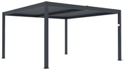 Pergola bioklimatyczna wolnostojąca elektryczna z antracytowego aluminium z otwieranym dachem 15,6 m² - AMADORA
