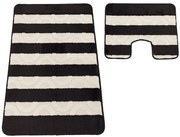 Komplet nowoczesnych czarno - białych dywaników łazienkowych C9-M29