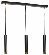 Lampa wisząca tuba, nad stół, wyspę czarna/złota DANI BLACK/GOLD 3xGU10
