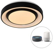 Nowoczesna lampa sufitowa czarna 38 cm z LED i RGB - Jochie Nowoczesny Oswietlenie wewnetrzne