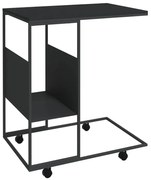 Czarny stolik pomocniczy na kółkach C2-L25