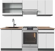 Aneks kuchenny biały/antracyt 200x60x81.6 r-line