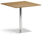 Stolik kawowy ENZO, 80x80 cm, chrom podstawa, buk